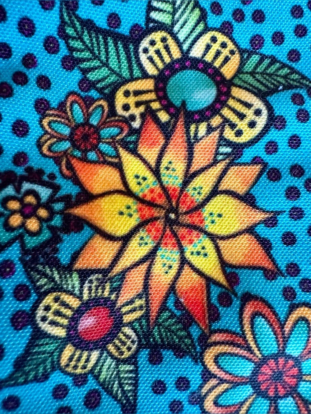 Laurel Burch colorful Cat makeup bag/pouch. Preowned Clean. Colorful